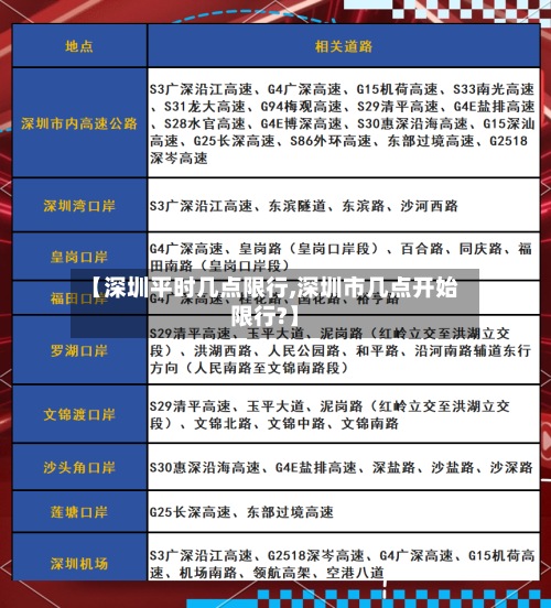 【深圳平时几点限行,深圳市几点开始限行?】-第2张图片