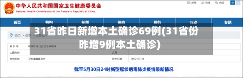 31省昨日新增本土确诊69例(31省份昨增9例本土确诊)