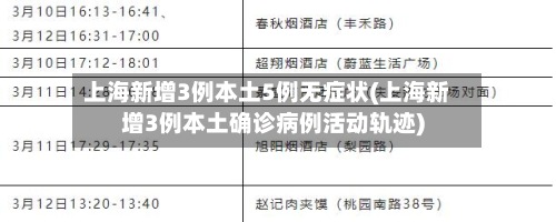 上海新增3例本土5例无症状(上海新增3例本土确诊病例活动轨迹)-第2张图片