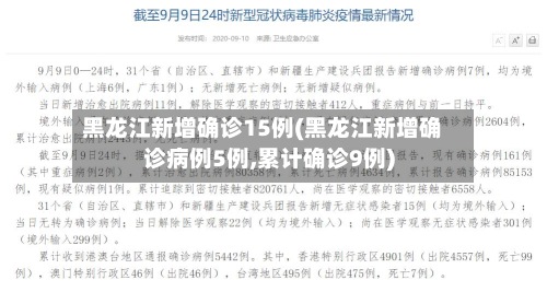黑龙江新增确诊15例(黑龙江新增确诊病例5例,累计确诊9例)