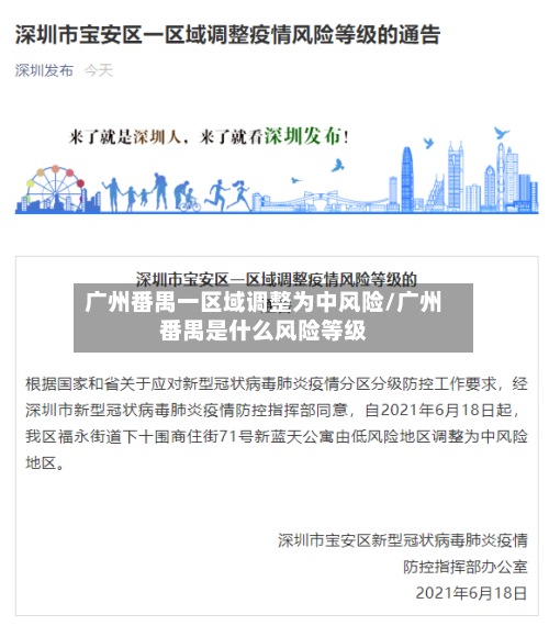 广州番禺一区域调整为中风险/广州番禺是什么风险等级