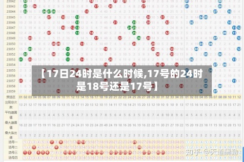 【17日24时是什么时候,17号的24时是18号还是17号】-第2张图片