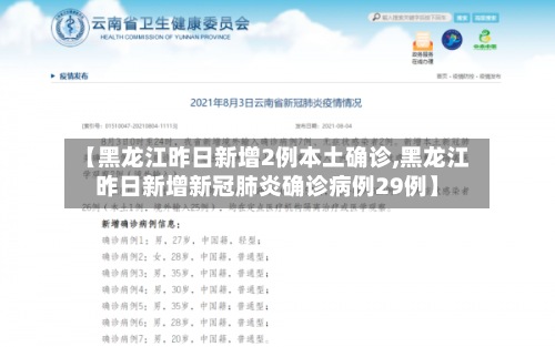【黑龙江昨日新增2例本土确诊,黑龙江昨日新增新冠肺炎确诊病例29例】-第2张图片