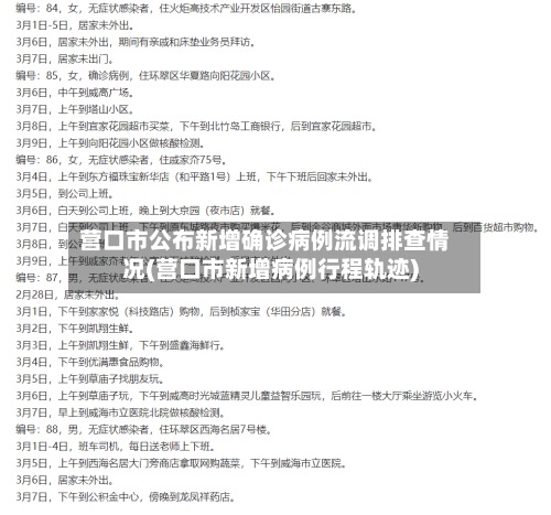 营口市公布新增确诊病例流调排查情况(营口市新增病例行程轨迹)-第2张图片