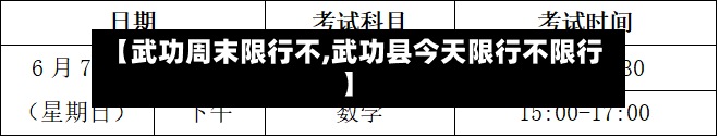 【武功周末限行不,武功县今天限行不限行】