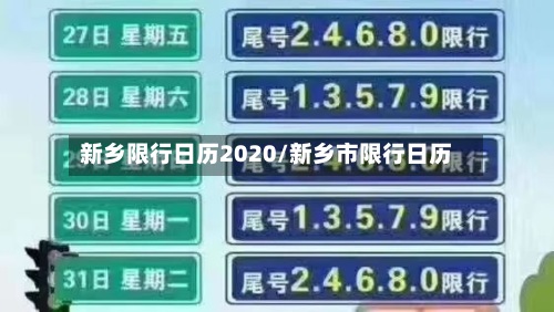 新乡限行日历2020/新乡市限行日历-第2张图片
