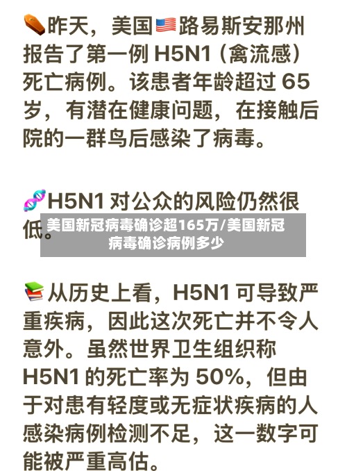 美国新冠病毒确诊超165万/美国新冠病毒确诊病例多少
