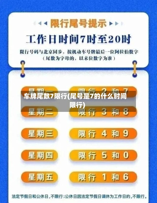 车牌尾数7限行(尾号是7的什么时间限行)