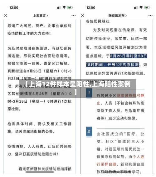【上海12件样本呈阳性,上海阳性案例】-第2张图片