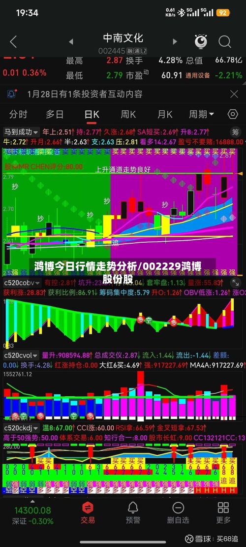 鸿博今日行情走势分析/002229鸿博股份股-第3张图片